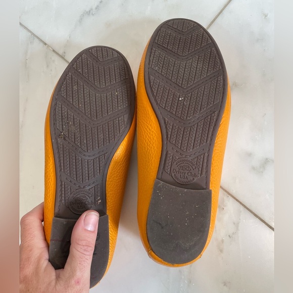 Driver Club USA Greenwich 7.5 yellow leather driving shoe flat slip-on loafers - Picture 9 of 10